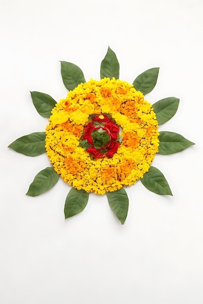 Foto lo sfondo floreale per il festival di diwali o pongal