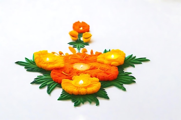 Photo flower background for the diwali festival or pongal