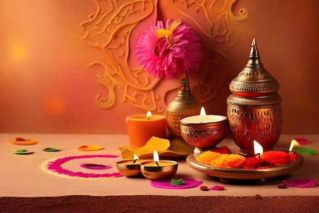 Цветочный фон для фестиваля Дивали или Понгала