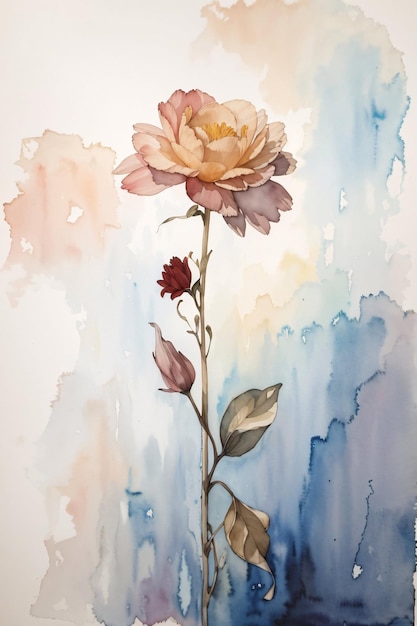 Flower background watercolor botanical illustration spring season