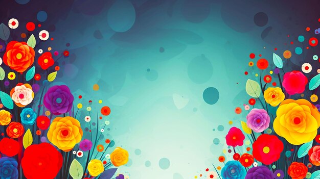 Flower Background with Multicolor Flower