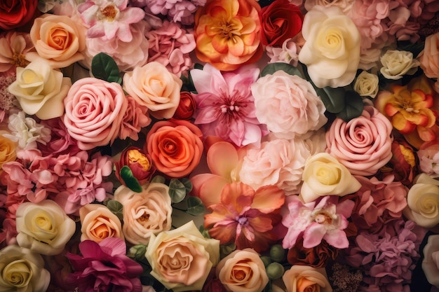 Flower background with roses