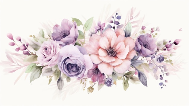 Flower background with watercolor