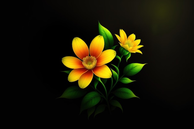 A flower on a black background