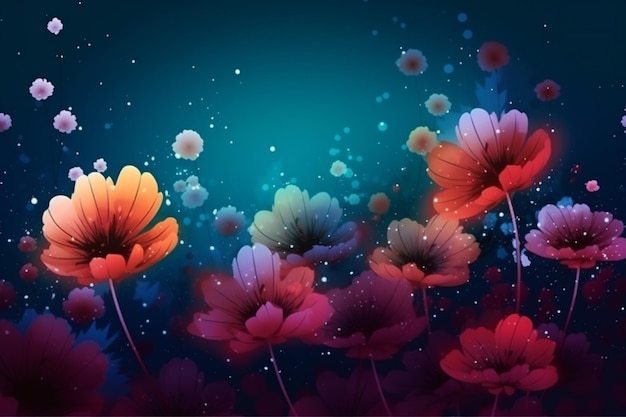 Flower blossom layout bloom leaf floral beautiful background plant nature spring Generative AI