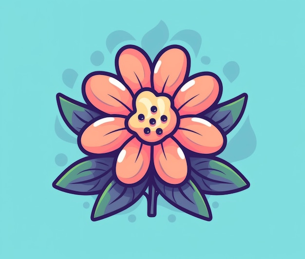 A flower on a blue background