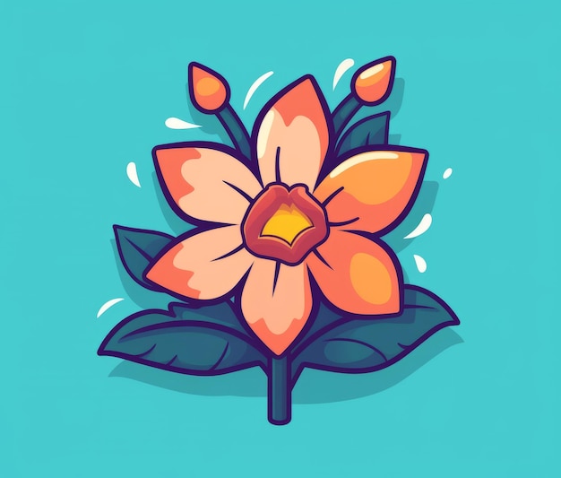 A flower on a blue background
