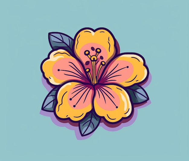 A flower on a blue background