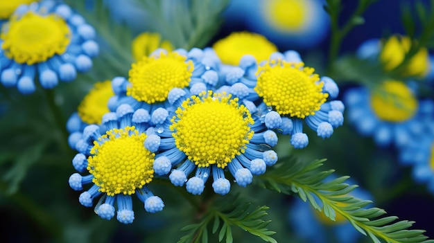 Photo flower blue tansy essential oil