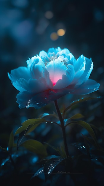 A flower in blue