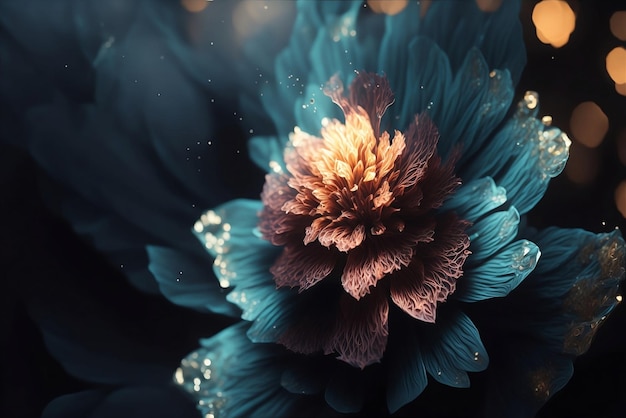 A flower in blue