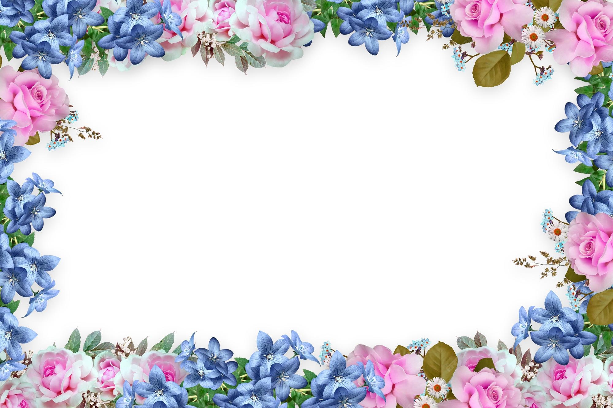 Premium Photo Flower border Frame Background Flower Background Floral
