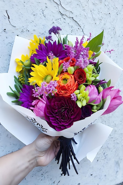 flower bouquet by hand