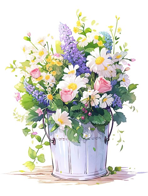 Foto illustrazione del disegno del bouquet di fiori