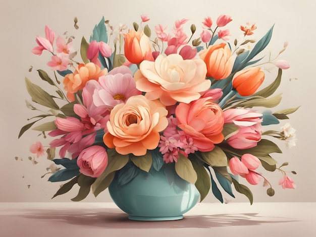 flower bouquet flat illustration