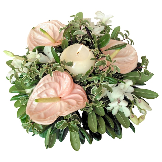 Flower bouquet isolated over white