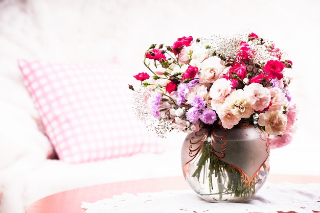 Flower bouquet on the table