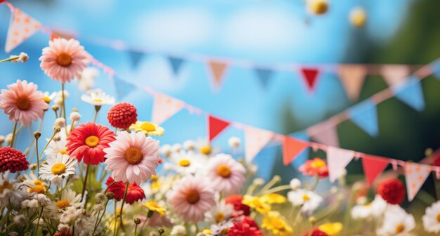 Photo flower bunting party props