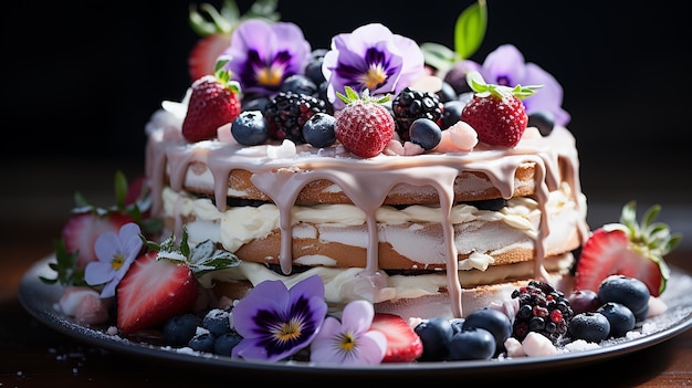 Foto torta di fiori fiori fotografia di cibo bellissimo delizioso