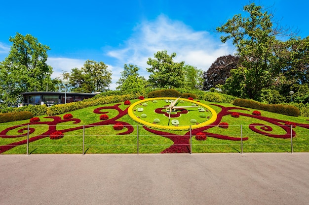 Flower clock in Geneva Switzerland