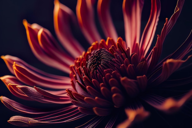 Photo flower closeup with hyper macro lens generative ai