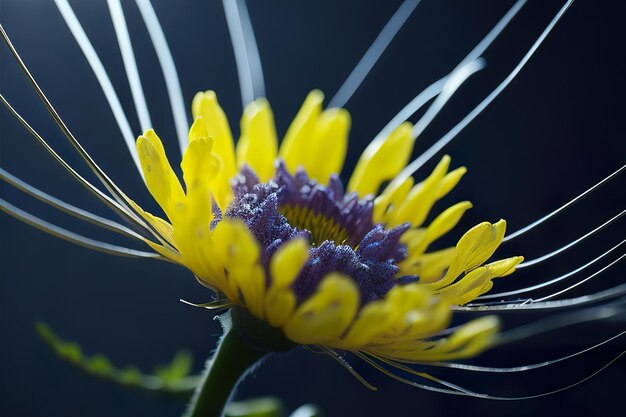 Flower closeup with hyper macro lens generative ai