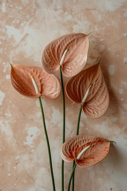 フラワー・コラージュ・アート 自然の魅力的な花と花の背景の創造的な表現