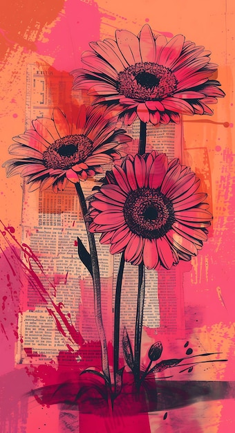 Flower Collage Art A Captivating of Natures Blooms and Creative Expression with Floral Background