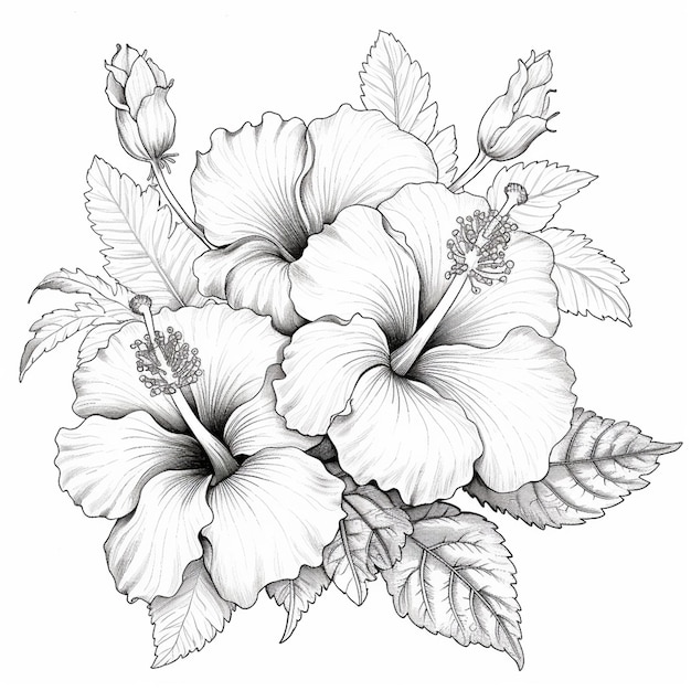 Photo a flower coloring page