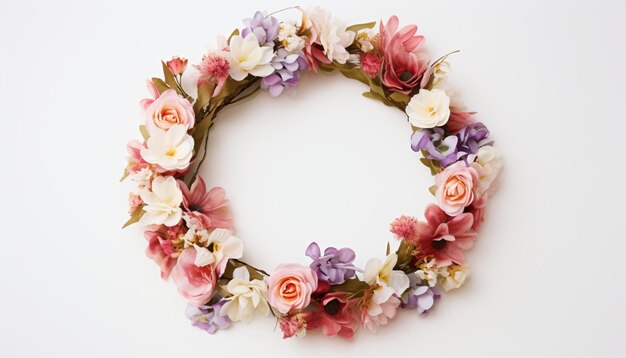 Photo a flower crown with white background 6