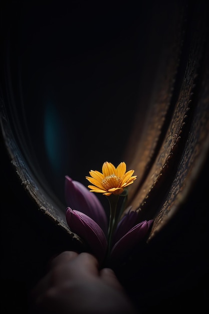 A flower in the dark