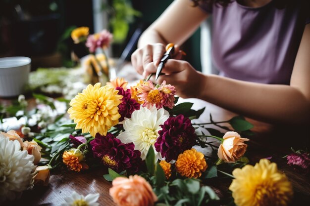 Foto concetto di inseguimento ricreativo di hobby florsit