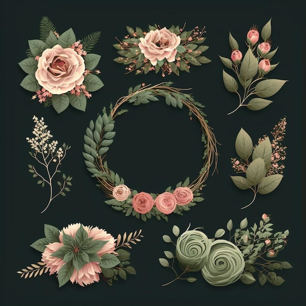 Ботаническая коллекция цветочных украшений