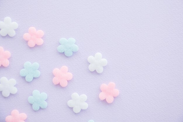 Premium Photo | The flower decoration on paper pastel background