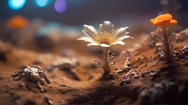 Foto un fiore nel deserto