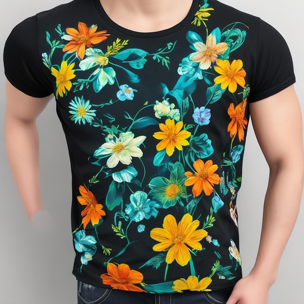 Photo flower design on tshirt