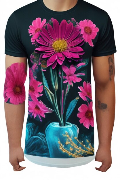 Photo flower design on tshirt