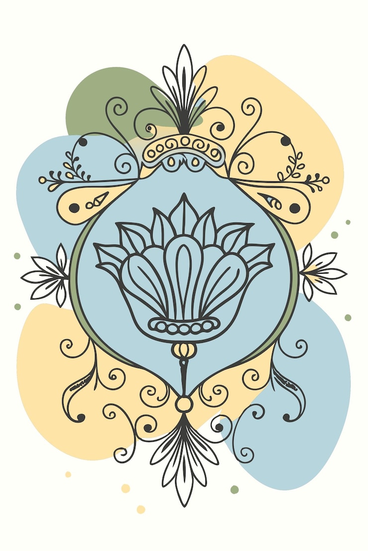फोटो a flower design with yellow and orange flowers