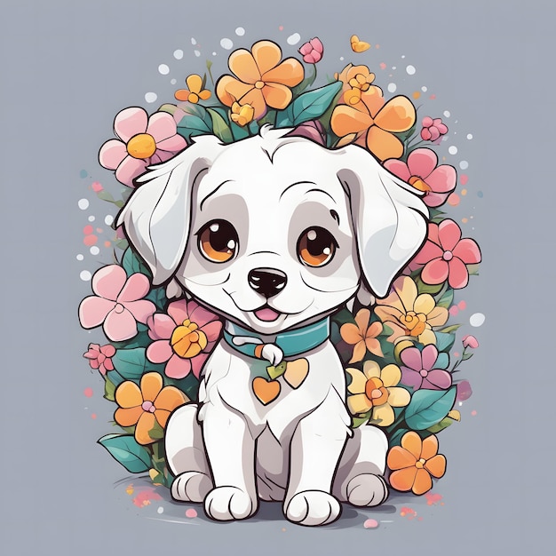 flower and dog