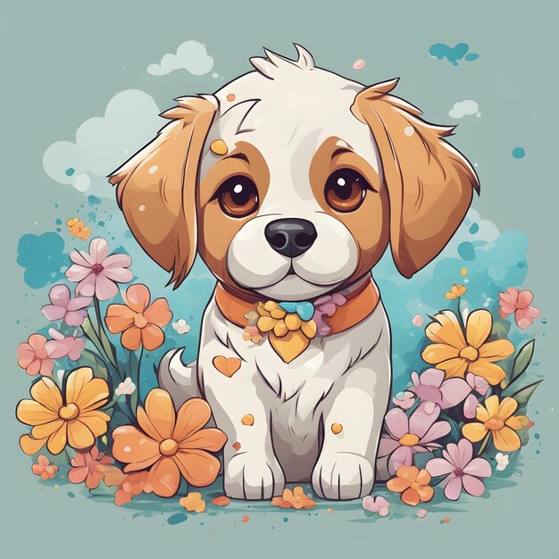 flower and dog