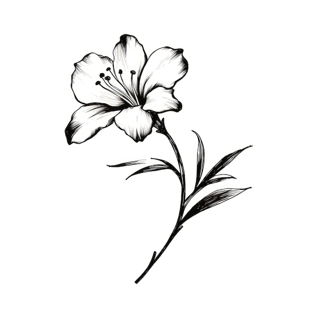 花の絵のスケッチプラント