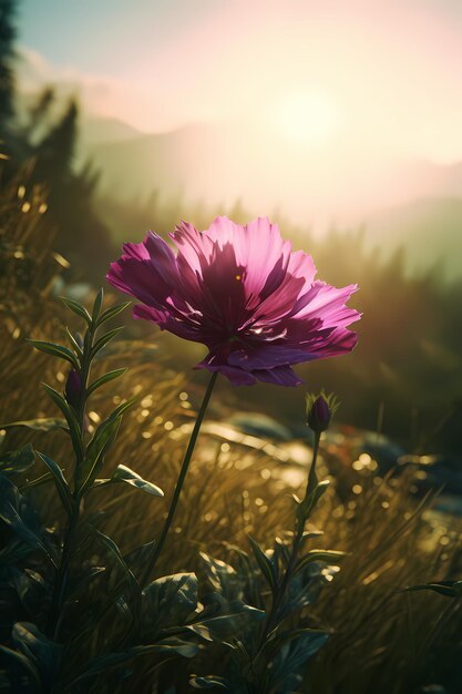 A flower in a field of flowers