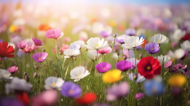 写真 日光の夏の庭の花畑