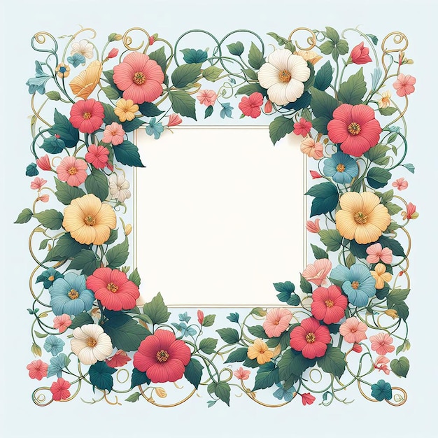 Photo flower and floral border