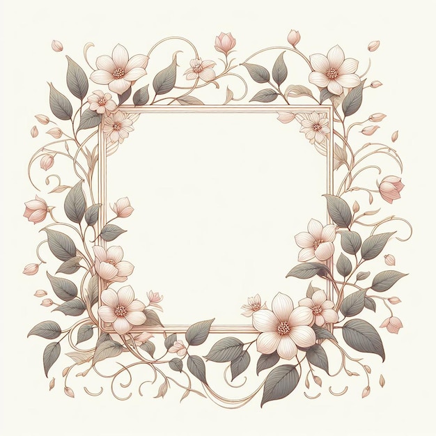 Photo flower and floral border