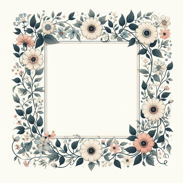 Photo flower and floral border