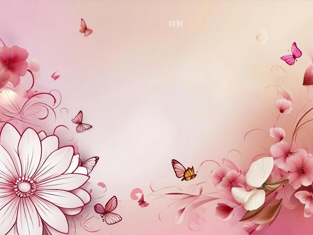 Flower floral butterfly background best quality hyper realistic wallpaper image banner template