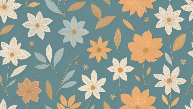 Photo flower floral seamless pattern illustration