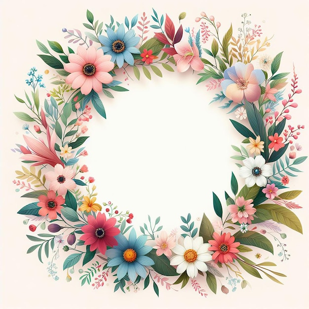 Flower frame background with empty space to writing