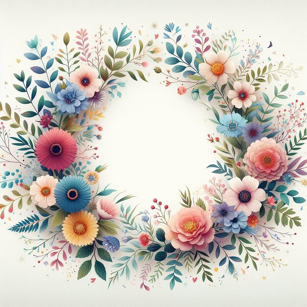 Flower frame background with empty space to writing